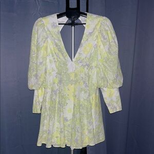 ASOS Light Green and Yellow Floral Dress